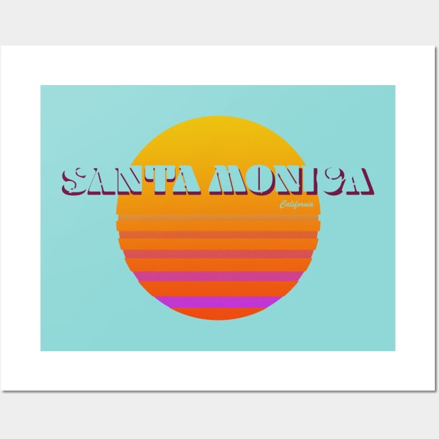 Santa Monica Old School Design Wall Art by SoCalDreamin